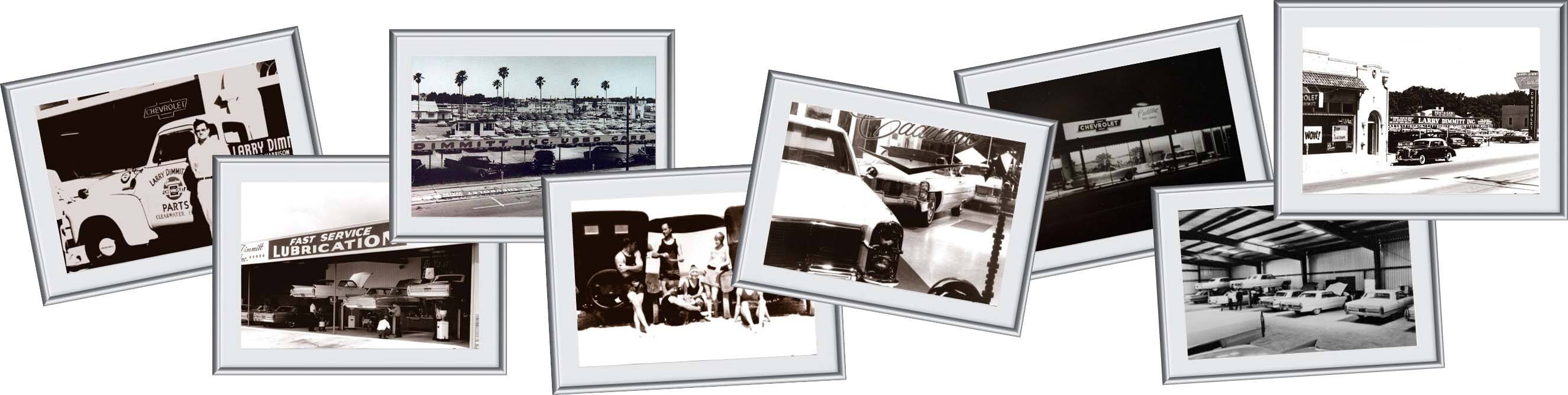 Timeline of photos showing the history and progress of Dimmitt Automotive Group