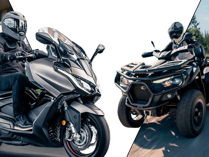 Guys at park with there KYMCO Scooters